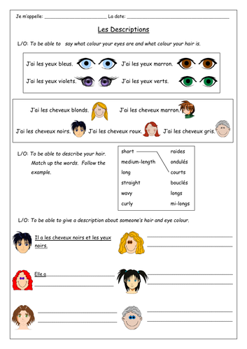 french-facial-features-worksheets-teaching-resources