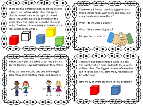 maths problem solving task cards