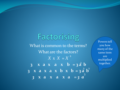 Factorising