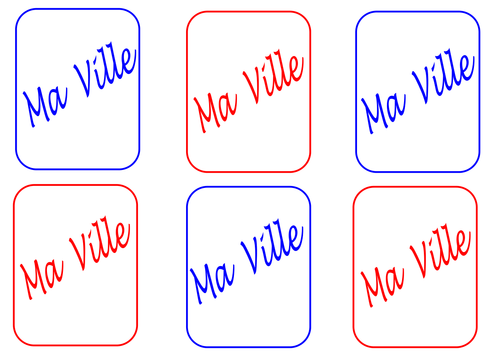 french-my-town-ma-ville-matching-pairs-teaching-resources