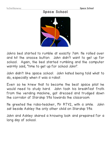 4 Space Reading and Comprehension Tasks | Teaching Resources