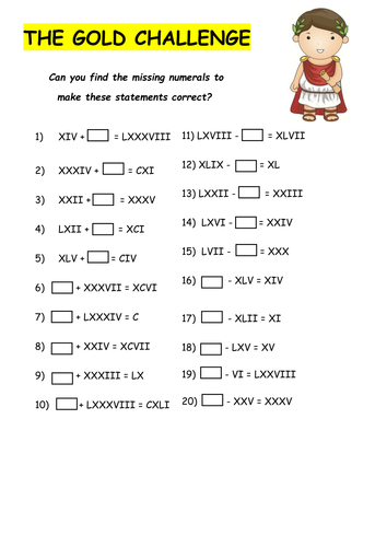 roman numerals problem solving ks2