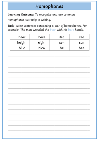 Homophones: Year 2 | Teaching Resources