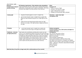 year 6 science light powerpoint lessons worksheets