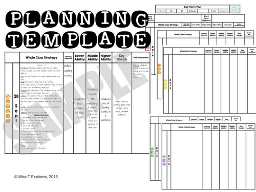 presentation planning sheet