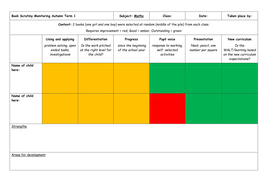 maths book scrutiny sheet | Teaching Resources