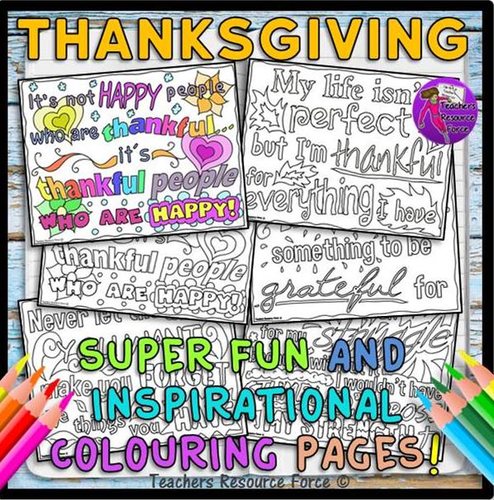 Thankful Quotes Colouring Pages: fun, inspiring and relaxing for teens!