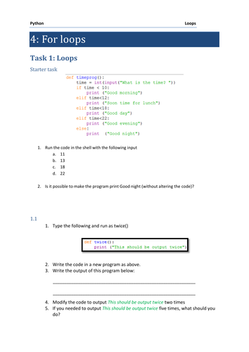 Python 5-lesson KS3 Sow