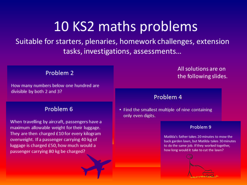 10 more challenging KS2 problems