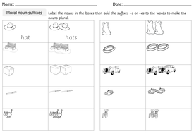 SPaG Year 1 : Plural noun suffixes powerpoint and worksheet | Teaching ...