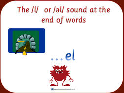 SPaG Year 2 Spelling: The /l/ or /əl/ sound spelt –le, -el, -al and -il ...