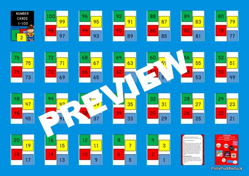 number flashcards from 1 100 teaching resources