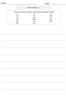 SPaG Year 2 Spelling: The /aɪ/ sound spelt –y at the end of words