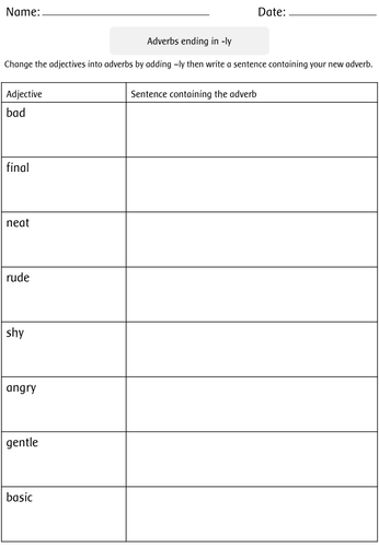 SPaG Year 3 & 4 Spelling: The suffix -ly by Jacqui Bannister - UK