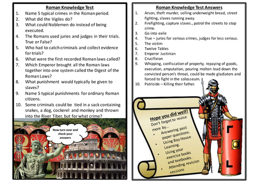 Crime and Punishment Knowledge Tests