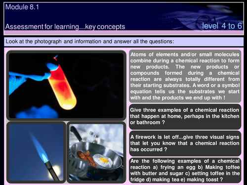 KEY STAGE 3 SCIENCE MODULE 8 CHEMICAL REACTIONS Teaching Resources