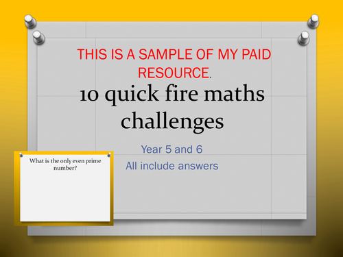 10 quick fire KS2 maths challenges