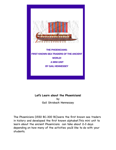 Phoenicians: Sea Traders of the Ancient World(Unit with notes ...