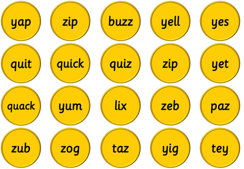 Phase 3 Letters and Sounds phonic resources: set 7 letters- y z zz qu ...