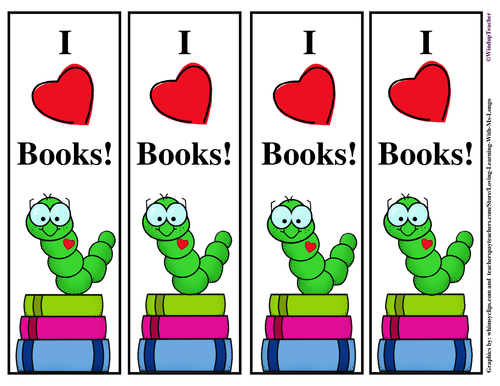 Colorful Bookworm Bookmark