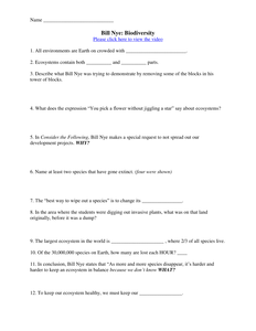 bill nye video worksheets four ecology worksheet collection by