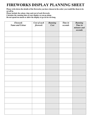 UKS2 Maths Investigation: Firework Display | Teaching Resources