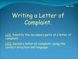 Complaint Letter Presentation | Teaching Resources