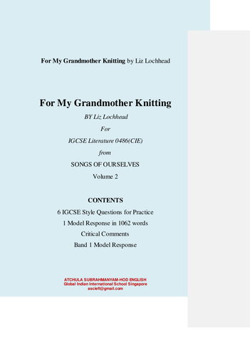 for my grandmother knitting essay