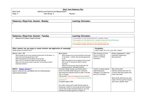 Numeracy planning addition and subtraction. Roald Dahl Links. Y3