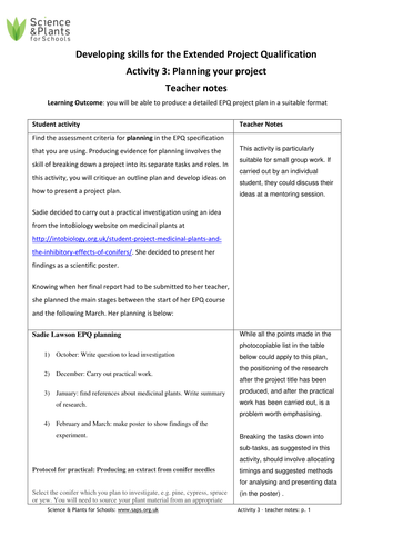 Developing skills for the Extended Project Qualification and other ...