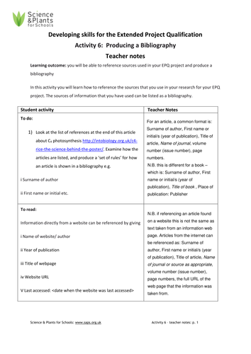 Developing skills for the Extended Project Qualification and other ...