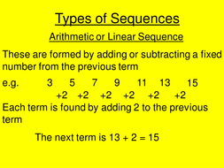 Sequences Selection | Teaching Resources