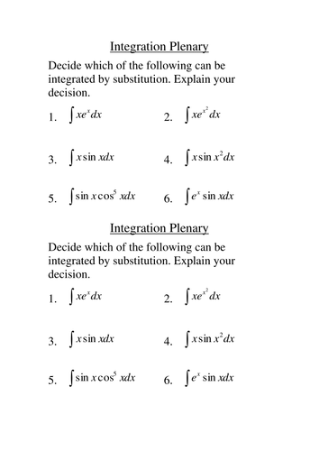 A Level Integration Selection | Teaching Resources