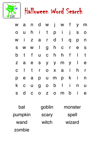 Halloween Word Search