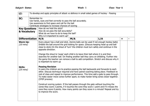 Hockey Lesson Plans