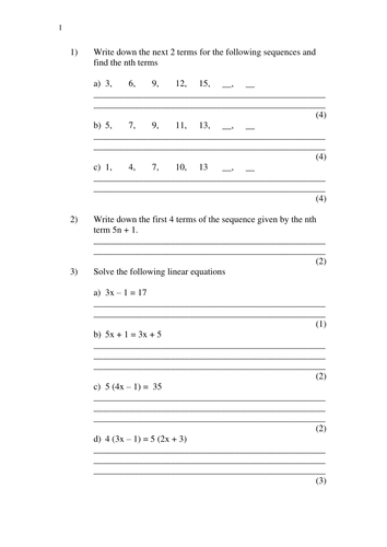 Huge Selection of Old Maths Tests - loads of practice questions ...