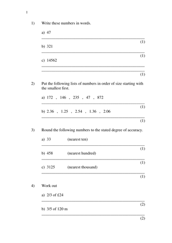 Huge Selection of Old Maths Tests - loads of practice questions ...