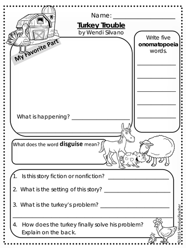 Turkey Trouble Activity Sheet - Print & Go! | Teaching Resources