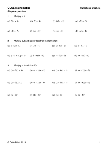 Math Grades 7 plus Algebra: Multiplying parentheses and factorising ...