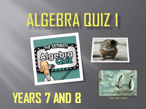 Year 7 and 8 Algebra Quiz - 30 Questions