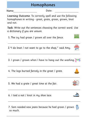 year 3 and 4 homophones worksheets teaching resources