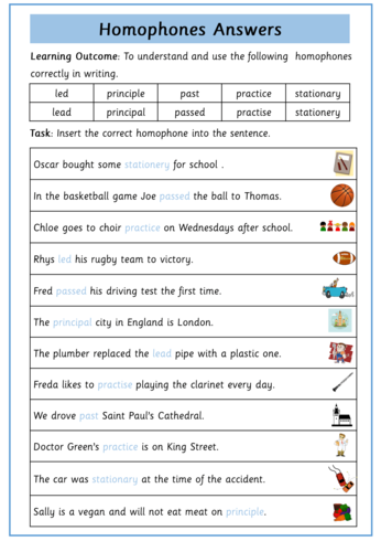 year 5 and 6 homophones worksheets teaching resources