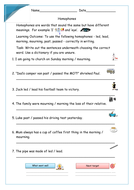 year 5 and 6 homophone worksheet teaching resources