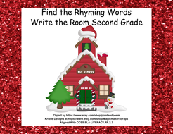 Write The Room Activity Find The Rhyming Word Grade 2 Ccss Christmas Theme