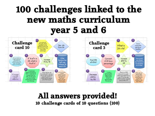 100 challenges linked to the new maths curriculum - year 5 and 6