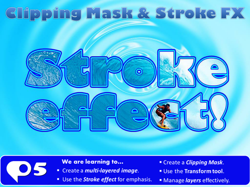 Photoshop Tutorial 5 鈥� Cool Logo Text (effects, layers, transform, logo design, clipping mask)