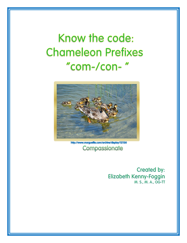 Know the Code: Chameleon Prefixes - com- con- co- | Teaching Resources