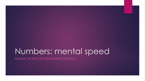 Mental adding and subtracting two digit numbers