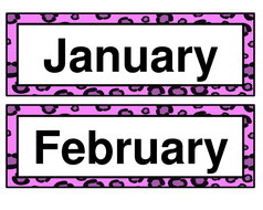 Purple Cheetah Calendar Headers Number Tiles And Rectangle