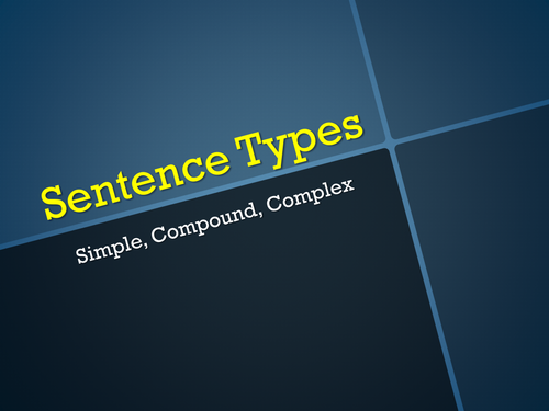 KS2 KS3 PUNCTUATION Sentence Types Starter - Simple Compound Complex Sentences - Examples & Activity